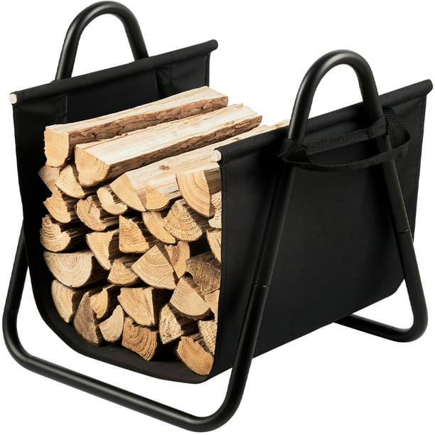 Amagabeli Fireplace Log Holder with Canvas Firewood Rack Indoor Tote Carrier ... 